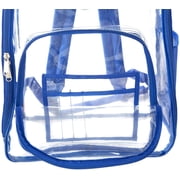 K-Cliffs Unisex Heavy Duty Clear Backpack See Through PVC Work Security Bag Transparent Workbag Royal Blue