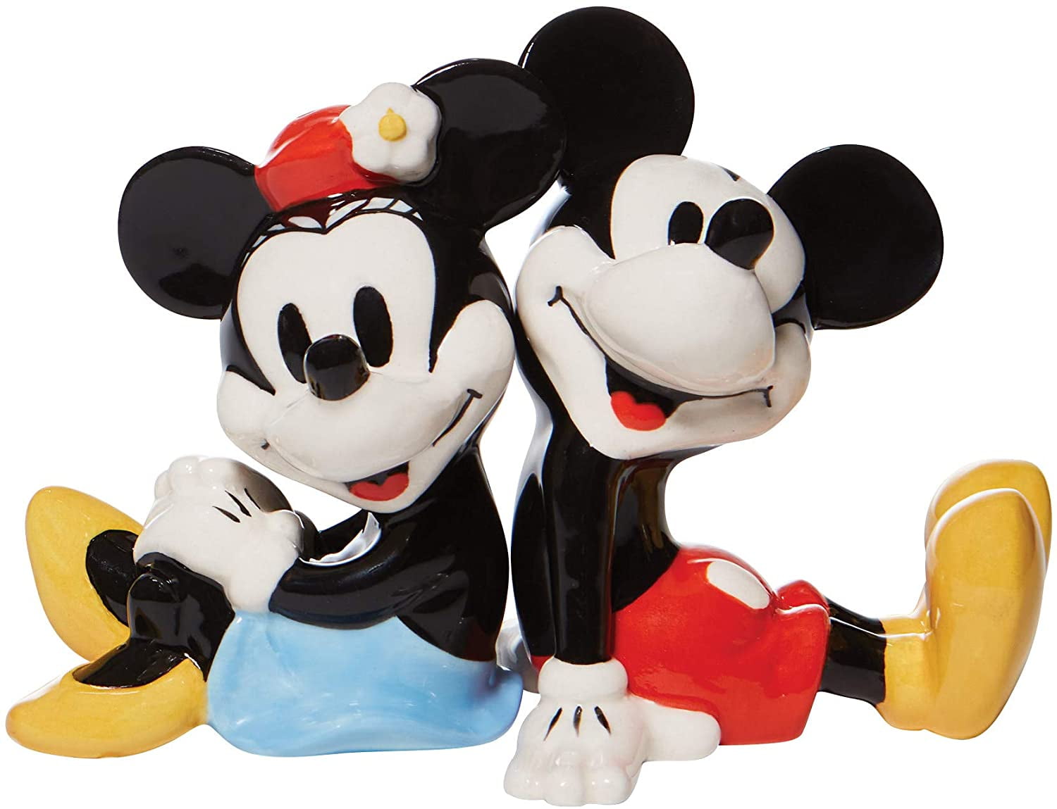 Disney Parks Mickey Minnie Mouse Stackable Salt and Pepper Shakers Ceramic 