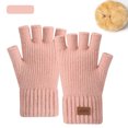 thumbnail image 2 of LangJing Women's Winter Fingerless Gloves Warm Knitted Half Finger Mittens Fleece Lined Thermal Fingerless Gloves Cold Weather, 2 of 4