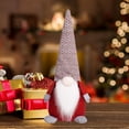 thumbnail image 4 of Naittoop Christmas Decoration Sitting Plush Faceless Doll With Decorative Patterned Knitted Hat Rudolph Doll Window Display 1pcs, 4 of 6