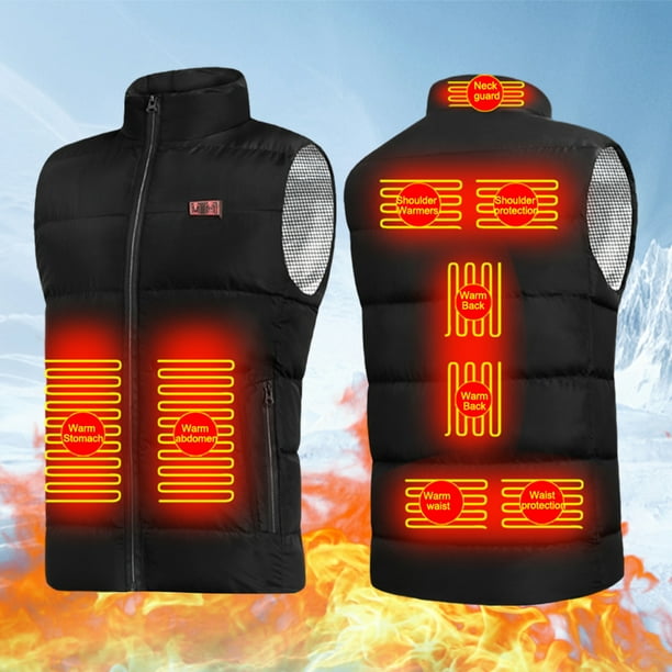 Chaleco Calefactor Eléctrico Chaqueta calefactora eléctrica unisex 9 áreas 3 niveles de calefacción para caza deportiva senderismo