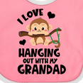 thumbnail image 4 of Inktastic Monkey I Love Hanging out with My Grandad Boys or Girls Baby Bib, 4 of 4