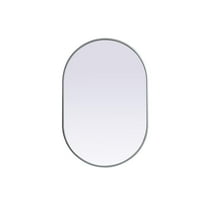Elegant Decor Metal Frame Oval Mirror 24x36 Inch in Silver