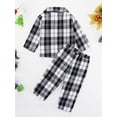thumbnail image 3 of SILVERCELL 2Pcs Toddler Boys Girls Long Sleeve Pajamas Set Kids Button Down Sleepwear Pjs Christmas Plaid Pajama Loungewear 1-6T, 3 of 9