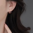 thumbnail image 2 of Solid 925 Sterling Silver Chunky Hoop Earrings for Women Teens Shiny CZ Hoop Earrings Huggie Studs, 2 of 12