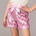 thumbnail image 3 of qolati Girls Sequin Shorts Christmas Glitter Bloomers Shorts High Waist Sparkly Rave Loose A Line Hot Pants Dance with Bow Shorts Elastic Waist Athletic Shorts, 3 of 6