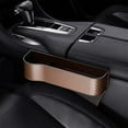 thumbnail image 4 of JeashCHAT Car Seat Gap Filler Organizer Multifunctional Car Seat Crevice Storage Box with Cup Holder and USB Car Charger Hole Position, Universal Fit All Cars, Brown, 4 of 5