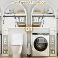 thumbnail image 6 of Over The Toilet Storage Cabinet, Bathroom Shelf Organizer Freestanding, Bathroom Arch Cabinet Over Toilet with Toilet Paper Holder and Anti-Tipping Device (Sliding Door-White), 6 of 16