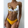 thumbnail image 2 of Zaful for Women Sunflower Print Lace-up Crisscross Bikini Set Rubber Ducky Yellow S, 2 of 7