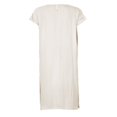 thumbnail image 4 of PENGXIANG Mens V Robe de Lin Cou Manches Courtes Kaftan Thobe Robe Longue Saudi Arabe Thobe Musulman Dubai Robe, 4 of 5
