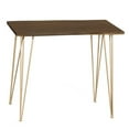thumbnail image 1 of Pemberly Row Contemporary Live Edge Bar Table in Elm and Gold, 1 of 4