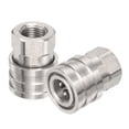 thumbnail image 1 of Uxcell 2 Pack Pressure Washer Adapter, 1/4" Female Quick Plug to G1/4" Female Stainless Steel Quick Connect Fittings Swivel Adapter for Pressure Power Washers Hose, 1 of 5