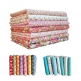 thumbnail image 1 of 7Pcs 25cmx25cm Floral Print DIY Patchwork Cotton Fabric Sewing Quilting Cloth, 1 of 8