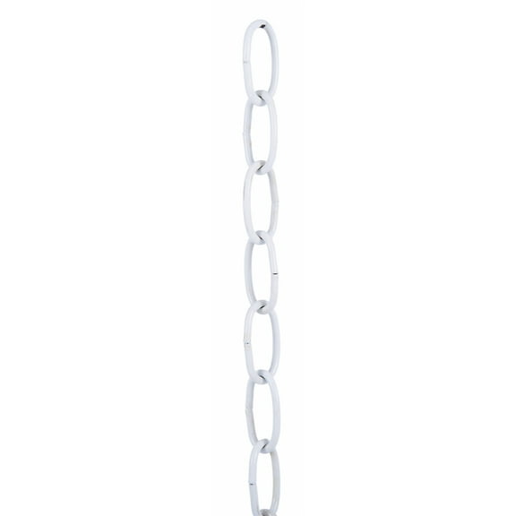 B&P Lamp® Steel Decorative Chain W/White Finish, 3 Ft. Length