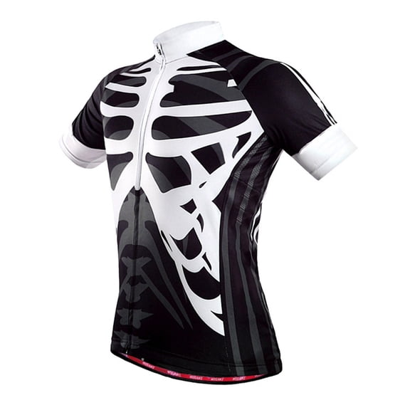 OFFIGAM Men's Black Cycling Clothing Moisture Wicking Breathable Bike Jerseys Lightweight Shirts for Commuting