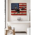 thumbnail image 6 of American Flag Wall Art for Living Room, Canvas Picture Wall Decor for Bathroom Bedroom, Eagle Blue Red USA Flag Retro Painting Artwork for Office Kitchen Hallway Dining Room Home Decorations 24"x32", 6 of 8
