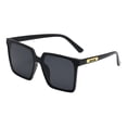 thumbnail image 2 of Only Moment Retro Aviator Sunglasses for Women Men Polyester UV 400 Glasses Oversized Classic Trend Ladies Sunglasses Sparkling Large Frame Black One Size, 2 of 9