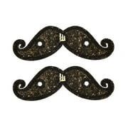 Shwings Shoe Accessories: Black Sparkle Handlebar Mustache