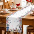 thumbnail image 5 of Spring Floral Table Runner 120 Inches, Watercolor Flower Butterflies Birds Plant Bed Runner Dresser Scarves Tabletop for Indoor Outdoor Parties/Ceremony/Banquet, 13"x 120", 5 of 8