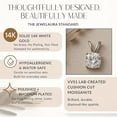 thumbnail image 5 of 14K Solid White Gold Lab Grown Moissanite Cushion Cut Solitaire Pendant | Double Loop Bail |8x8 mm 2.5 CTW | Pendant Only | Fine Jewelry Luxury Gift, Birthday, Anniversary, Mothers Day, 5 of 7