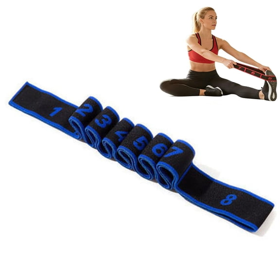Fitness Resistance Band for Stretching and Yoga, Numbered Stretch Resistance Strap with Clear Sections, Adjustable Elastic Band for Yoga, Pilates & Full Body Stretching