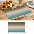 thumbnail image 6 of Green Brown Ombre Placemats Set of 8 Modern Gradient Abstract Art Place Mats Indoor Wipeable Table Mats Washable Cloth Dining Table Placemats for Kitchen Holiday Party Home Decor 13x19 Inch, 6 of 9