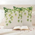 thumbnail image 3 of Country Leaf Pillow Covers 2 Pack Watercolor Green Eucalyptus Leaves Linen Texture Pillowcase Waterproof Outdoor Throw Pillow Cover for Patio Garden Square Cushion 24”x24”, 3 of 9