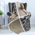 thumbnail image 4 of Coastal Soft Flannel Fleece Throw Blanket, Collage Close up Photos of Sandy Beach and Pebble Stones Heart Shapes, Cozy Plush for Indoor and Outdoor Use, 70" x 90", Multicolor, by Ambesonne, 4 of 5