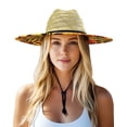 thumbnail image 4 of Unisex Wide Brim Straw Hat - Stylish Sun Protection Hat with Chin Strap for Outdoor Activities, 4 of 6