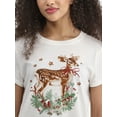 thumbnail image 5 of Cactus and Pearl Women’s Christmas Graphic Tee with Short Sleeves, Sizes XXS-XXL, 5 of 6