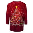 thumbnail image 4 of LEKWK Christmas Outfits for Women Xmas Tree Crew Neck 3/4 Sleeve Tops Ugly Christmas Tee Shirts for Women Fashion Christmas Blouses for Women 2025, 4 of 5