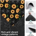 thumbnail image 3 of Black Green Leaf Sunflower Pattern Kitchen Rugs Sets Of 3,Kitchen Runner Rugs Non Skid Washable,Decorative Kitchen Floor Mats for Kitchen,Sink,Laundry,17"x30"+ 17"x47" + 17"x59", 3 of 6