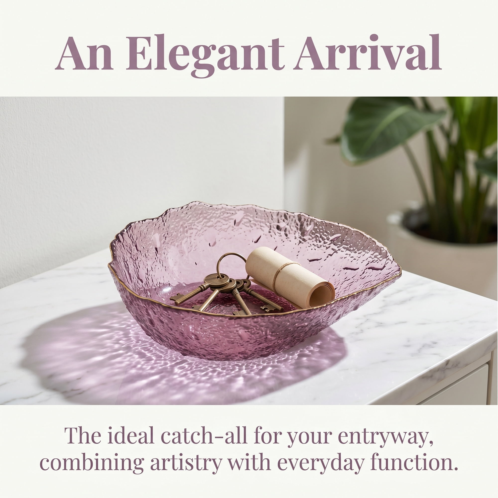 Unique Bargains Elegant Glass Teardrop Decorative Bowl Purple 8.1" x 2.4" x 2.4"