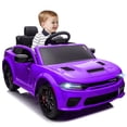 thumbnail image 3 of 12V Ride On Car, Dodge Charger Powered Electric Car with Battery Powered, Bluetooth, Remote Control, LED Light, Ride On Toy for Ages 3+ Kids, Purple, 3 of 7
