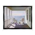 thumbnail image 2 of Stupell Industries Porch Chairs Overlooking the Tide Realistic Painting Metallic Gold Framed Floating Canvas Wall Art, 16x20, by Zhen-Huan Lu, 2 of 5