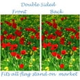 thumbnail image 5 of Floral Flower Red Poppy Field Farm Meadow Landscape Spring Summer Garden Yard Flag 12 x 18 Inch, Double Sided Outdoor Decorative Welcome flags Banners for Home House Lawn Patio, 5 of 5