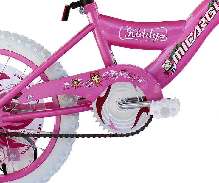 USToyOutlet 16" BMX S-Type Frame Bicycle Coaster Brake One Piece Crank Pink Rims White Tire Kid's Bike - Pink
