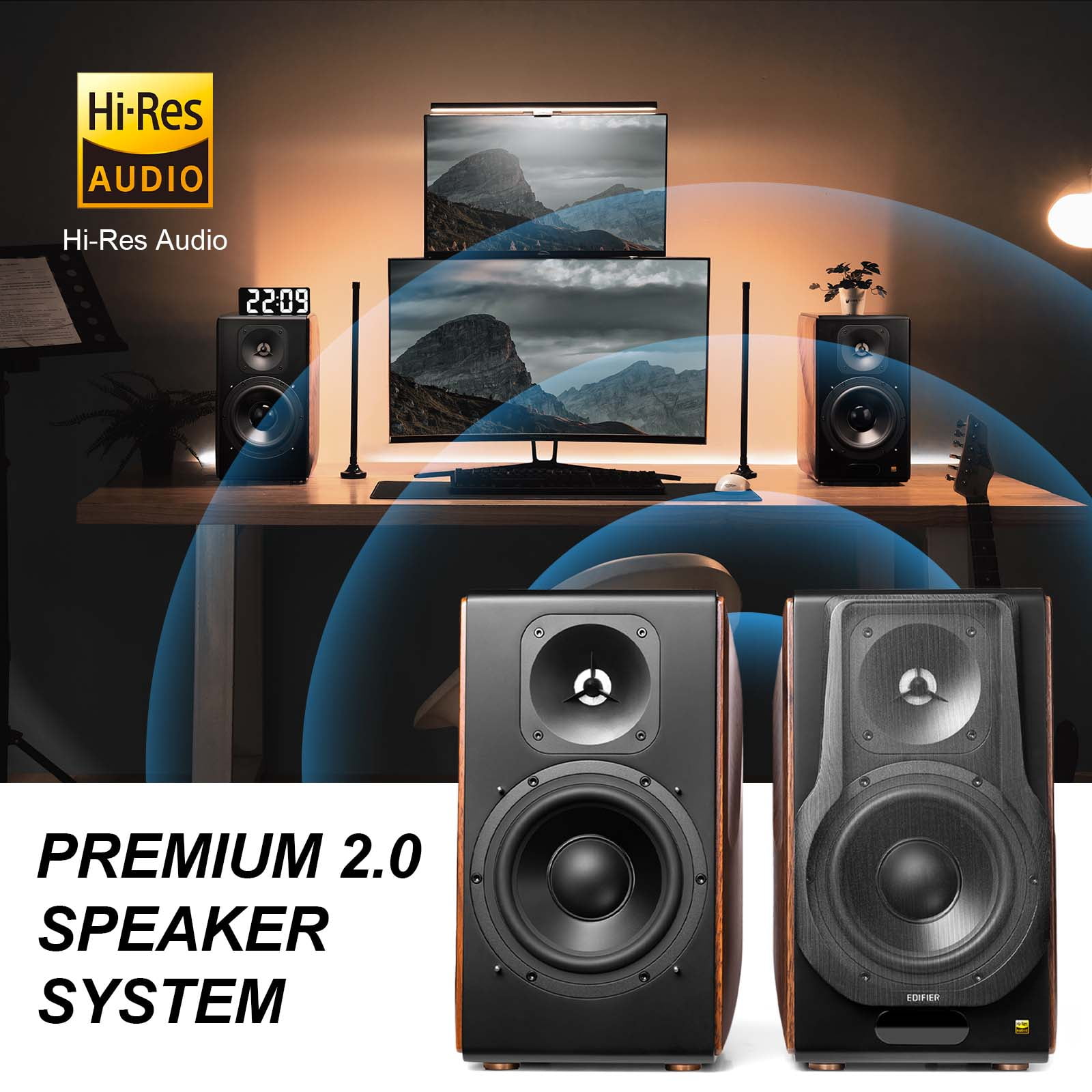 Restored Edifier S3000MKII Powered Wireless Bookshelf Speakers - Certified (Refurbished)