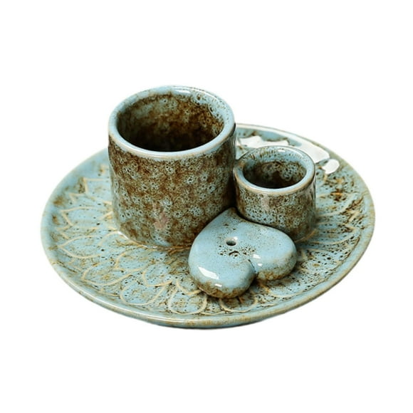 kurtrusly Incense Burner Candle Holder Home Furnace Palo Sage Santo Holder Furnishings Blue