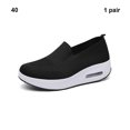 thumbnail image 3 of Minnieouse Mocasines Fly Weave para mujer, zapatos para caminar al aire libre, zapatos planos duraderos ligeros, zapatos calados informales de Calzado Negro cuarenta, 3 of 6