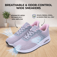 thumbnail image 4 of REABO Women's Wide Toe Box Walking Shoes Sneakers with Arch Support,Gray/Pink, Size 7, 4 of 9