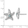 thumbnail image 2 of 925 Sterling Silver Rhodium Plated Crystal Sea shell Nautical Starfish Post Earrings 15.4x15.4mm Wide Stud Earring for W, 2 of 2