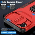 thumbnail image 4 of Allytechgroup iPhone 16e Case, Sliding Camera Lens Cover Military Grade Protection Stand Bracket Bumper Rugged TPU PC Phone Case for Apple iPhone 16e 6.1", Red, 4 of 8