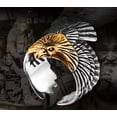 thumbnail image 2 of Mens Eagle Ring Titanium Steel Plated Bold Fashion Jewelry Durable Statement Band Unique Design Versatile Accessory, 2 of 7