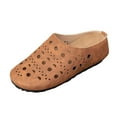 thumbnail image 3 of Women's Wide Width Perforated Mule Flats, Closed Toe Faux Leather Cutout Slippers, Comfortable Casual Summer Shoes for Daily & Outdoor Wear, Multi-Color, 3 of 7