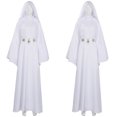 thumbnail image 4 of Disfraz de reina de la película Cos Leia, disfraz de fantasía, peluca, traje de carnaval de Halloween, accesorios para niñas adultas, juego de rol, 4 of 5