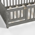 thumbnail image 6 of Twin Floor Bed with Door and Fence, Twin Size Montessori Floor Bed with Guardrails, Solid Wood Floor Montessori Bed with Removable Slats, Low Profile Floor Bed Twin for Bedroom, Wood Grain Gray, 6 of 10