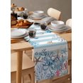 thumbnail image 6 of Table Runner Dresser Scarves 72 Inch Long,Underwater World Octopus Coral Shell Linen Dining Table Runners Marine Starfish on Blue Stripe Tabletop Scarf for Wedding Holiday Party Kitchen, 6 of 9