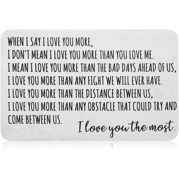 Wallet Insert Card for Boyfriend Husband Wife Couple Gifts for Girlfriend Anniversary for Men Women Her Him Birthday Valentines Wedding Gifts Christmas When I Say I Love You National Girlfriend Day