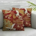 thumbnail image 3 of Nawypu Japanese Throw Pillow Cover,Asian Oriental Two Cranes and Chrysanthemums Japan Wave Floral Pattern Decorative Pillowcase Square Pillow Case Home Couch Decor Cushion Cover, 3 of 5
